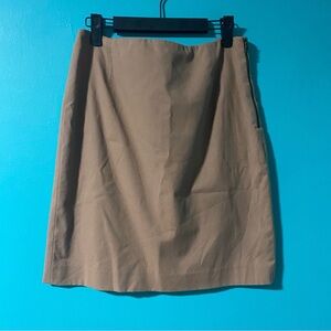 Elie Tahari 4 Brown Tan A-Line Cotton Blend Mini Skirt